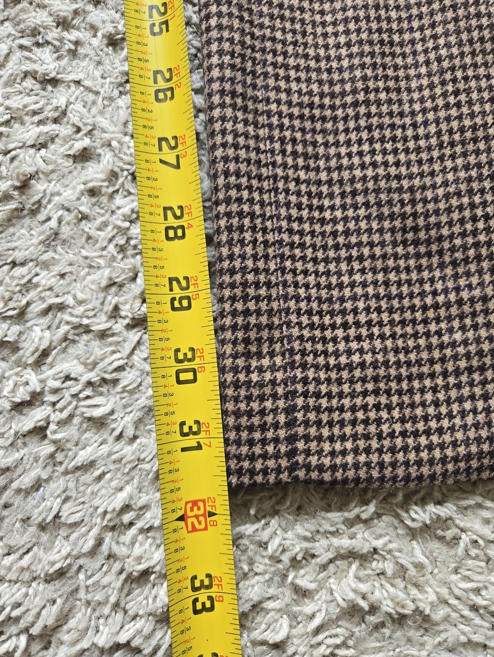 Polo Ralph Lauren Wool Blend Wide Leg Pants Womens 14 Brown Houdstooth Belted - Picture 9 of 12